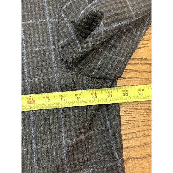 Canali Kei Men's Navy Windowpane 100% Wool Sport Coat Size 58 R (EU) 48 R (US) - Picture 3 of 9